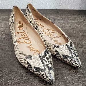 Sam Edelman Sally Beach Multi Snakeskin Pointed Toe Ballet Flats